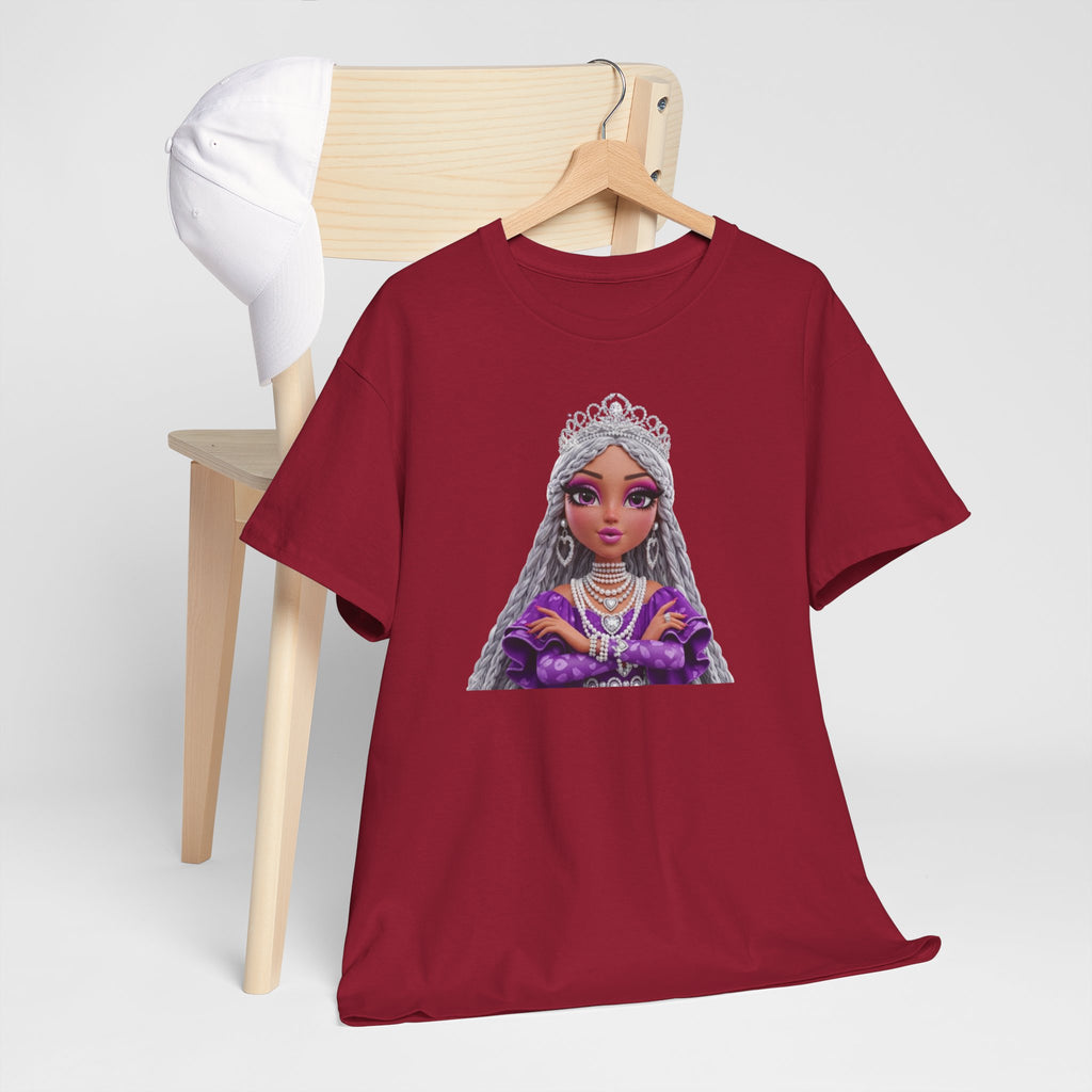 Queen Princess Portrait Tee — Purple Royalty Graphic T-Shirt