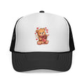 Valentine Teddy Trucker Cap — Cute Heart Bear Valentine’s Hat