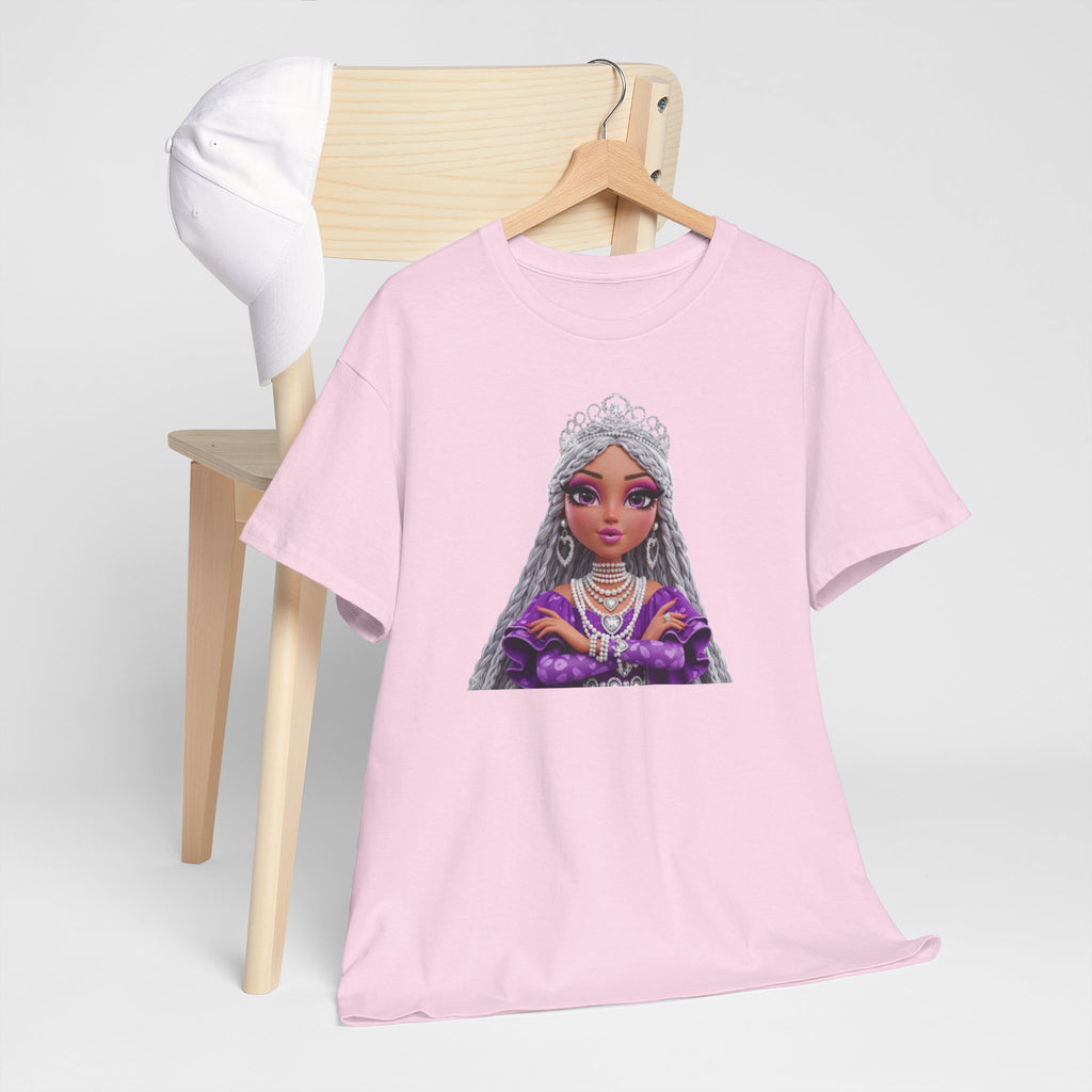 Queen Princess Portrait Tee — Purple Royalty Graphic T-Shirt