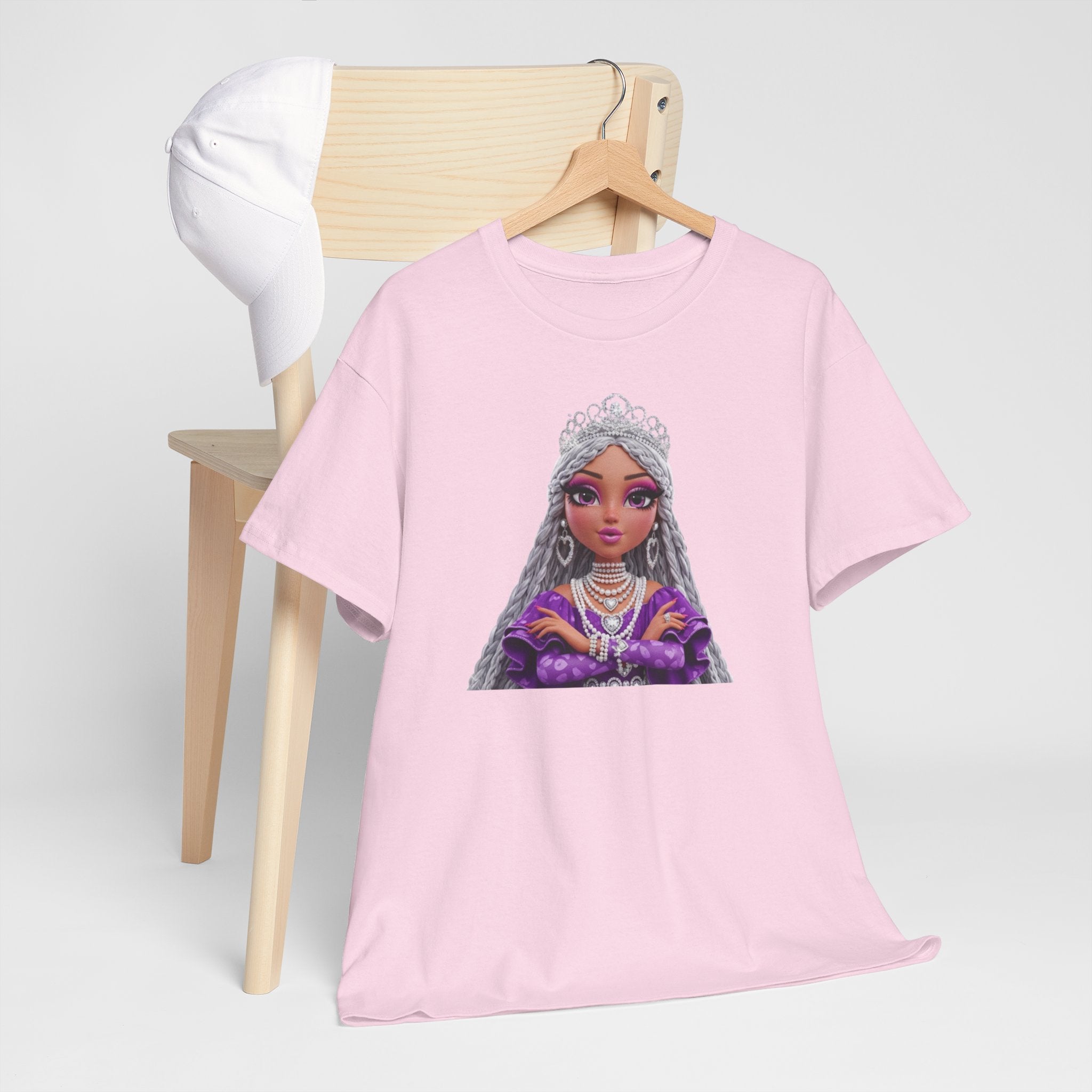 Queen Princess Portrait Tee — Purple Royalty Graphic T-Shirt