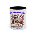 Coffee Mug — "Love Is Overrated, Let’s Have Some Snack" Funny Retro Grandma Novelty Mug