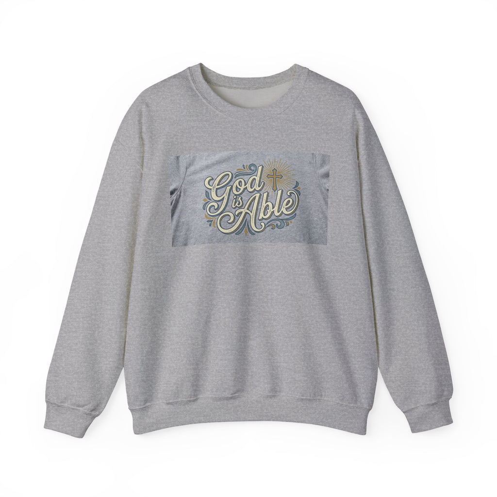 Crewneck Sweatshirt — "Good & Able" Retro Script Inspirational Pullover