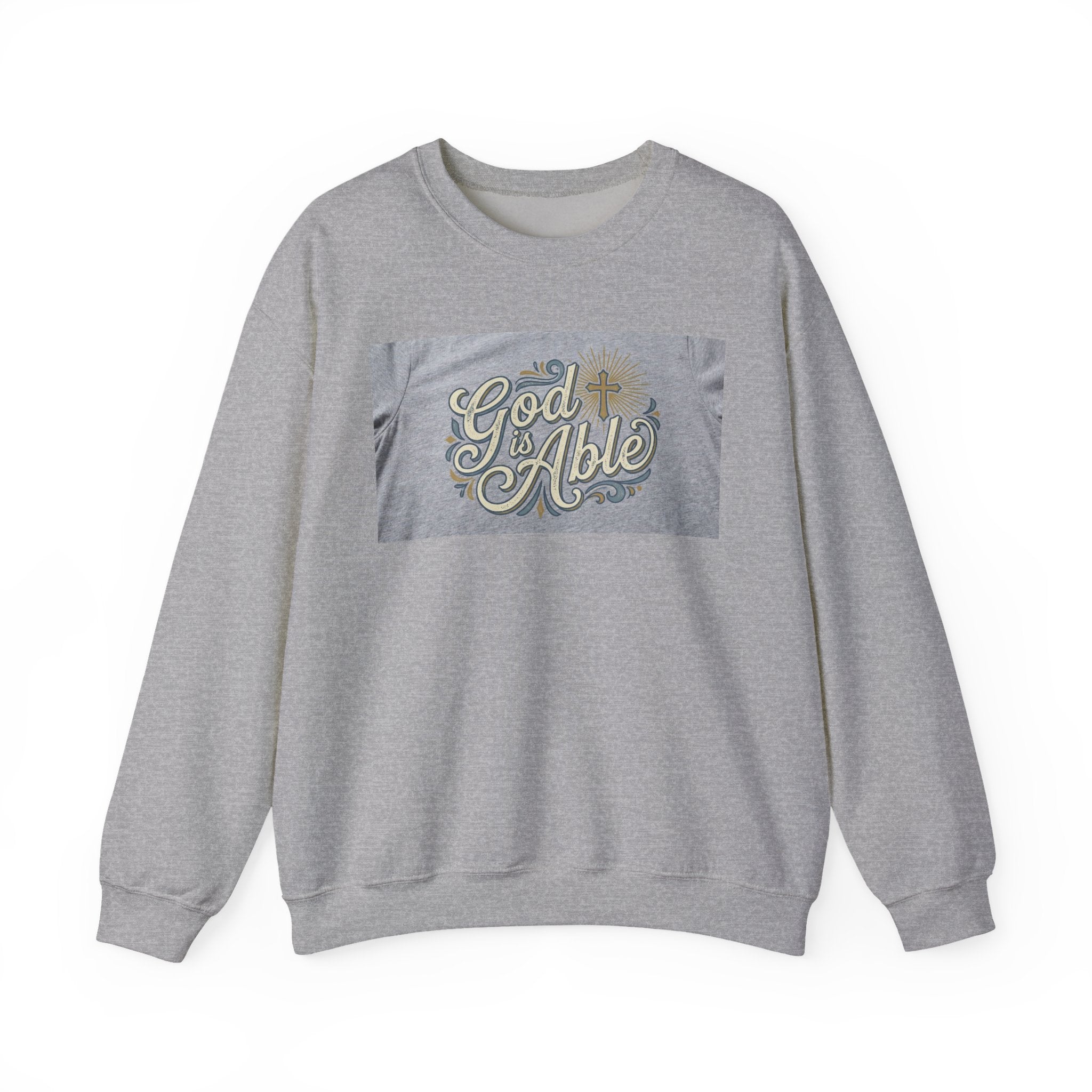 Crewneck Sweatshirt — "Good & Able" Retro Script Inspirational Pullover