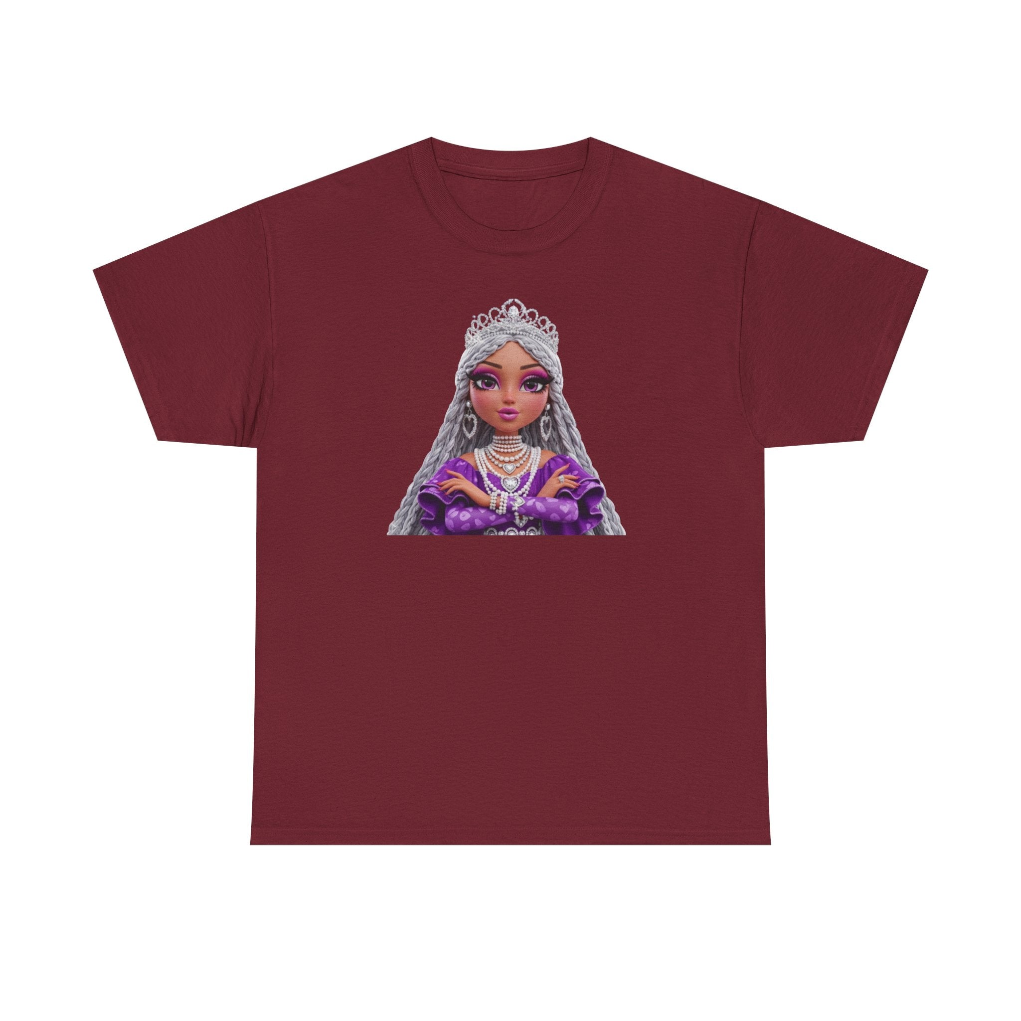 Queen Princess Portrait Tee — Purple Royalty Graphic T-Shirt