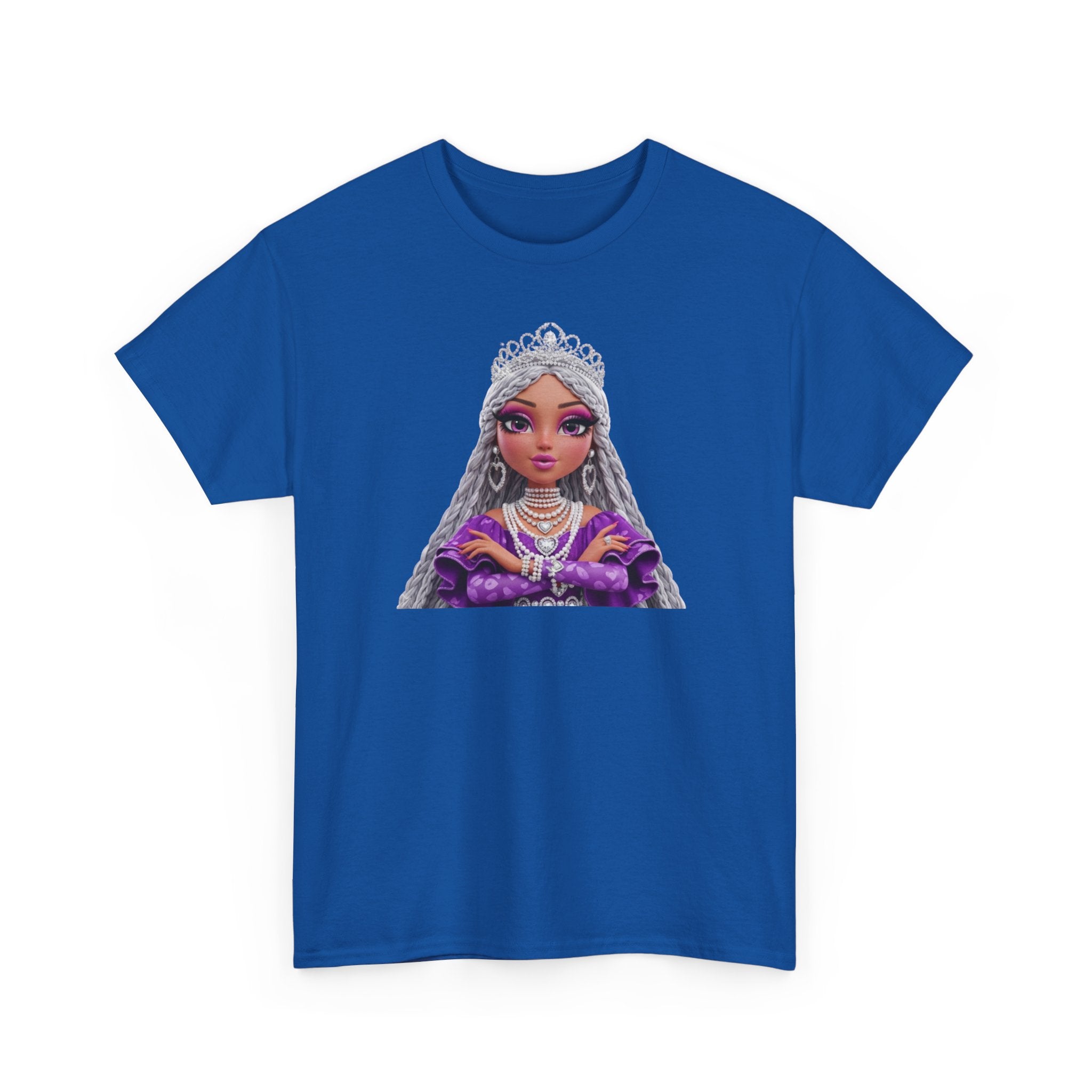 Queen Princess Portrait Tee — Purple Royalty Graphic T-Shirt