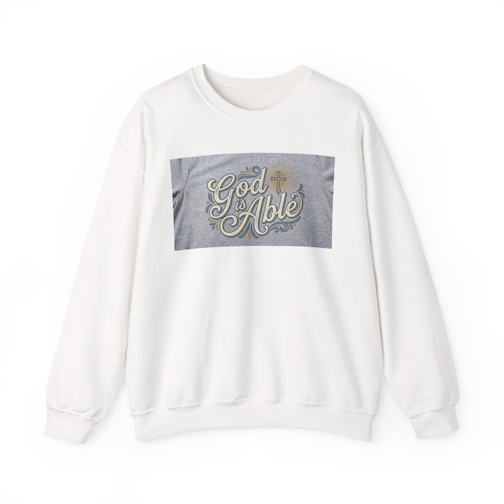 Crewneck Sweatshirt — "Good & Able" Retro Script Inspirational Pullover