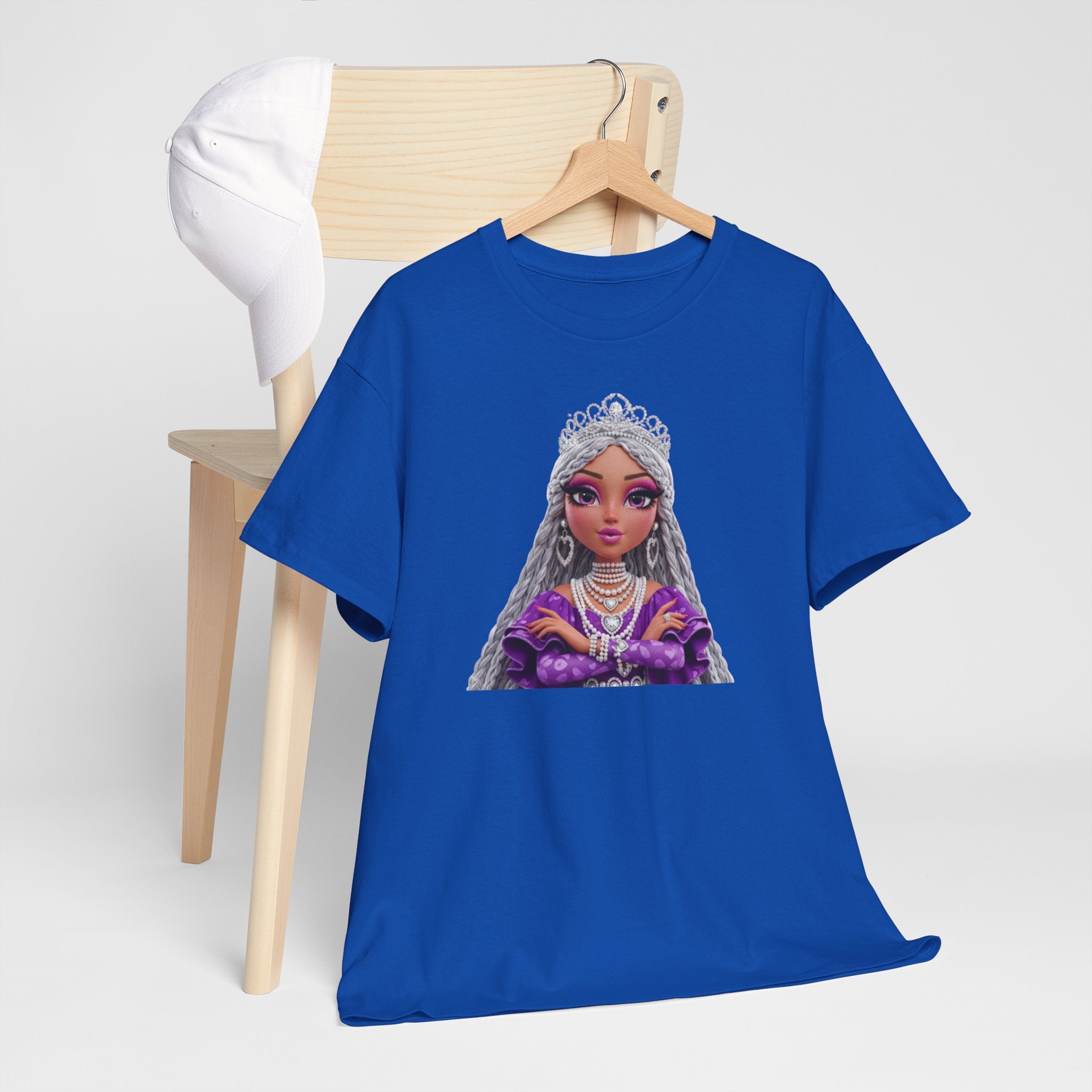 Queen Princess Portrait Tee — Purple Royalty Graphic T-Shirt