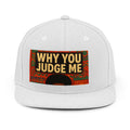 Why You Judge Me Snapback Hat — Bold Statement Cap with Afro Pattern