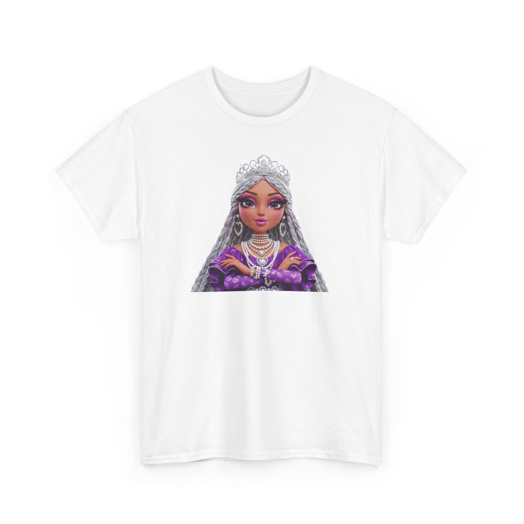 Queen Princess Portrait Tee — Purple Royalty Graphic T-Shirt