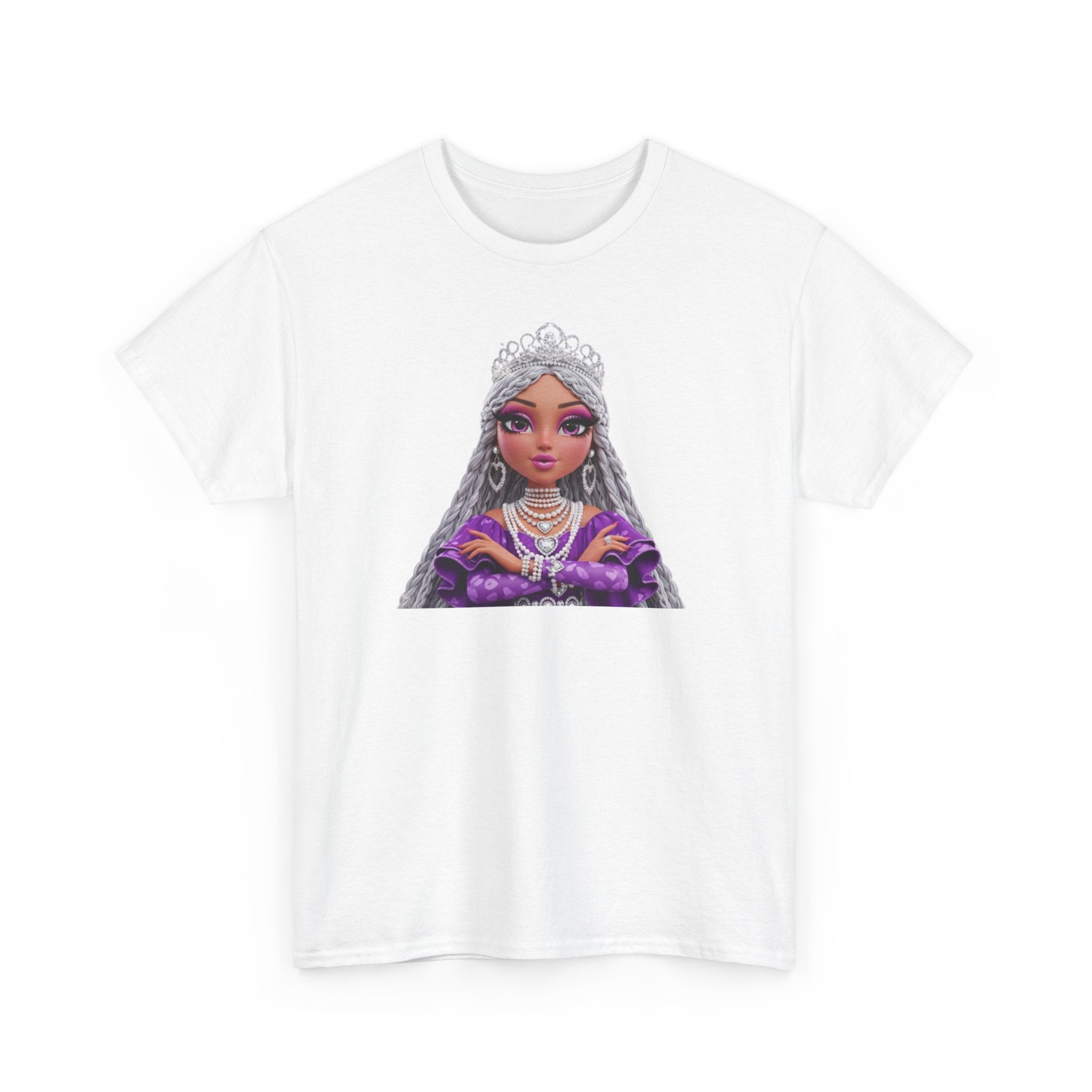 Queen Princess Portrait Tee — Purple Royalty Graphic T-Shirt