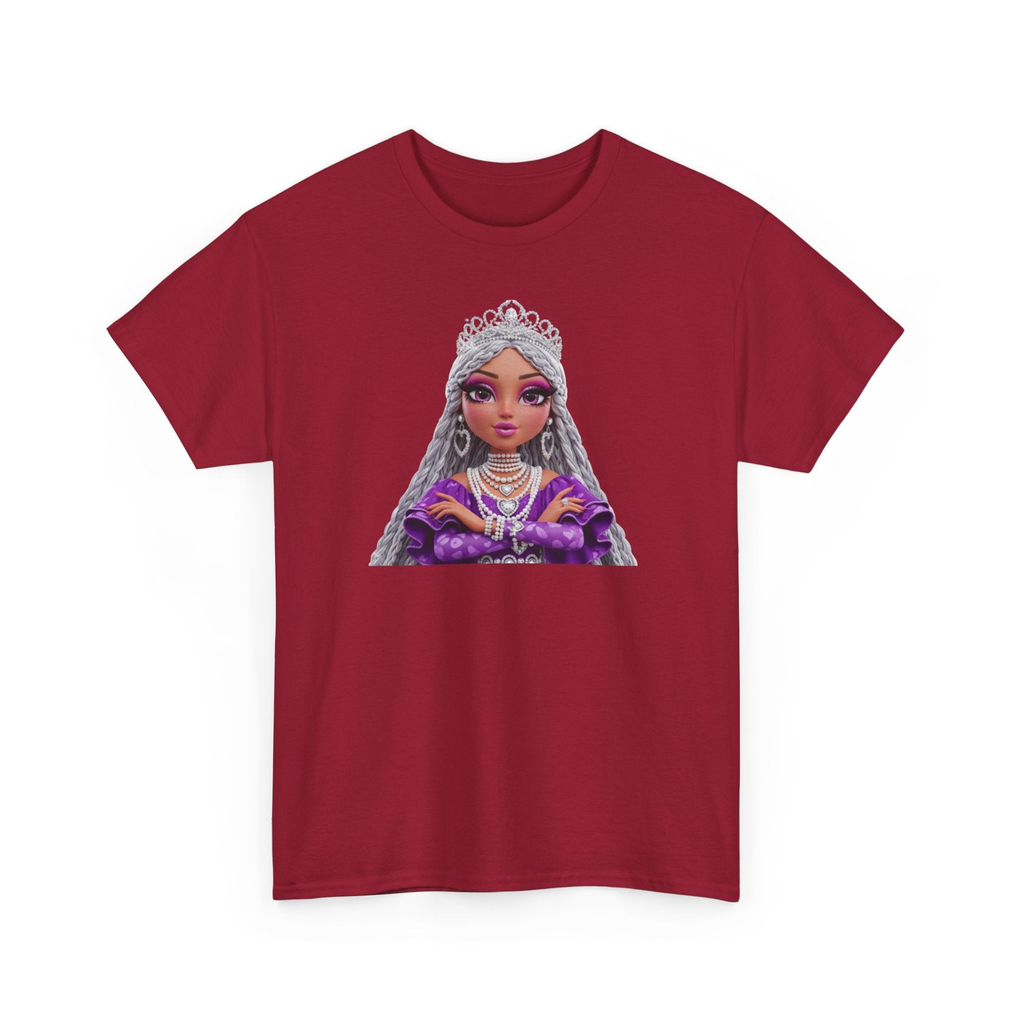 Queen Princess Portrait Tee — Purple Royalty Graphic T-Shirt