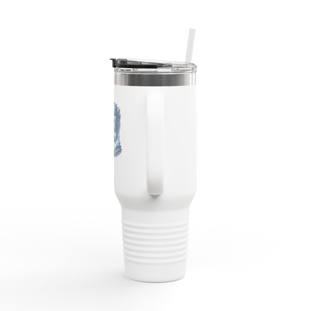 40oz Insulated Travel Mug – "I Am Not Alone In The Storm" Ocean Wave Design