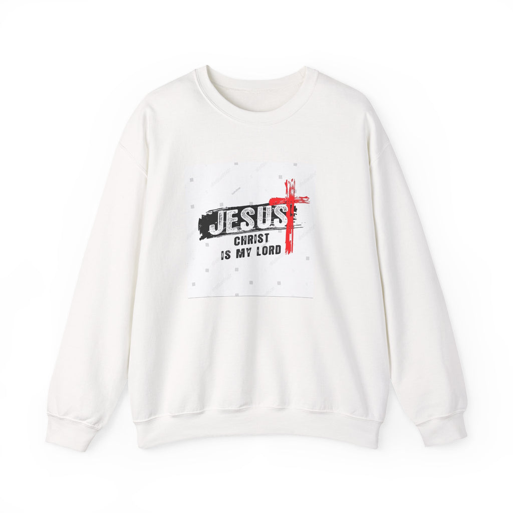 Christian Crewneck Sweatshirt — "Jesus Christ Is My Lord" Cross Design