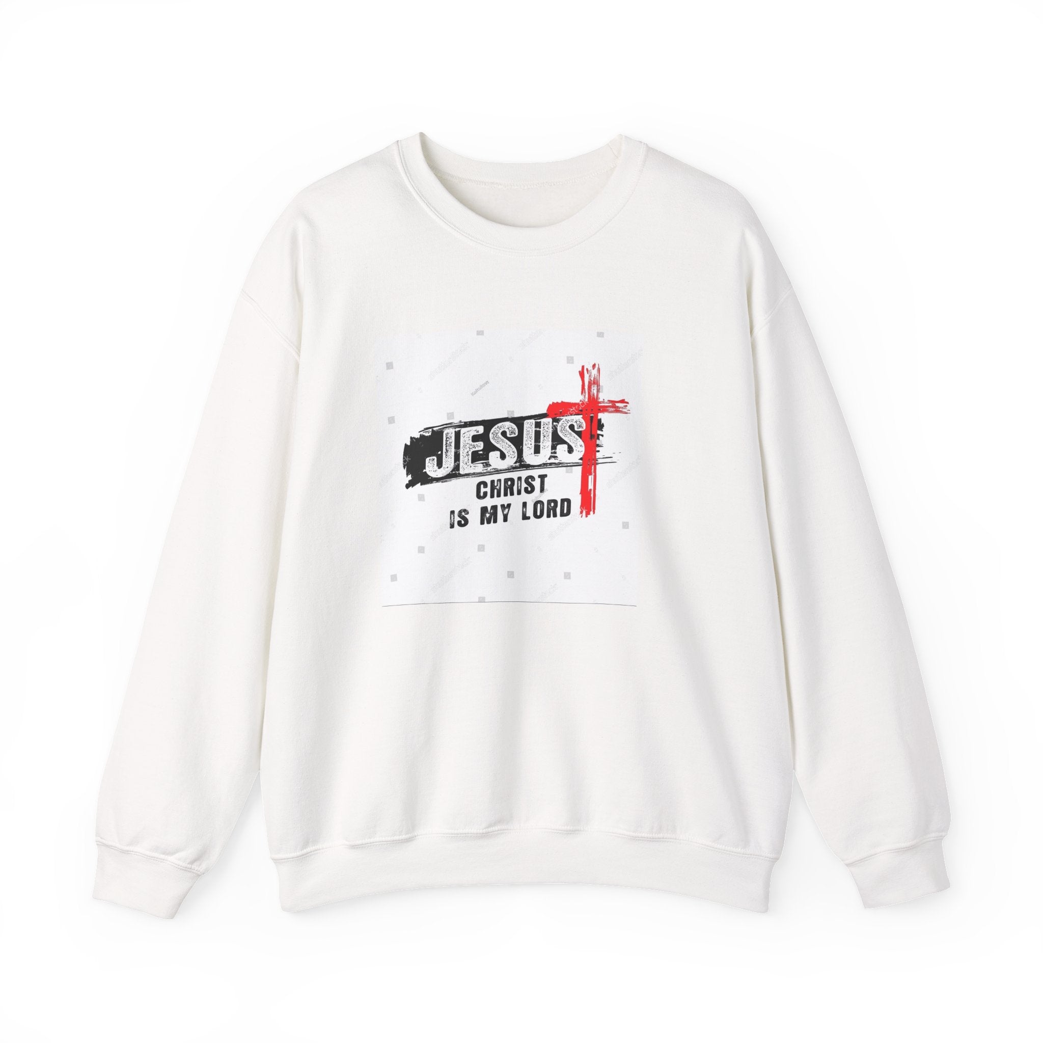 Christian Crewneck Sweatshirt — "Jesus Christ Is My Lord" Cross Design