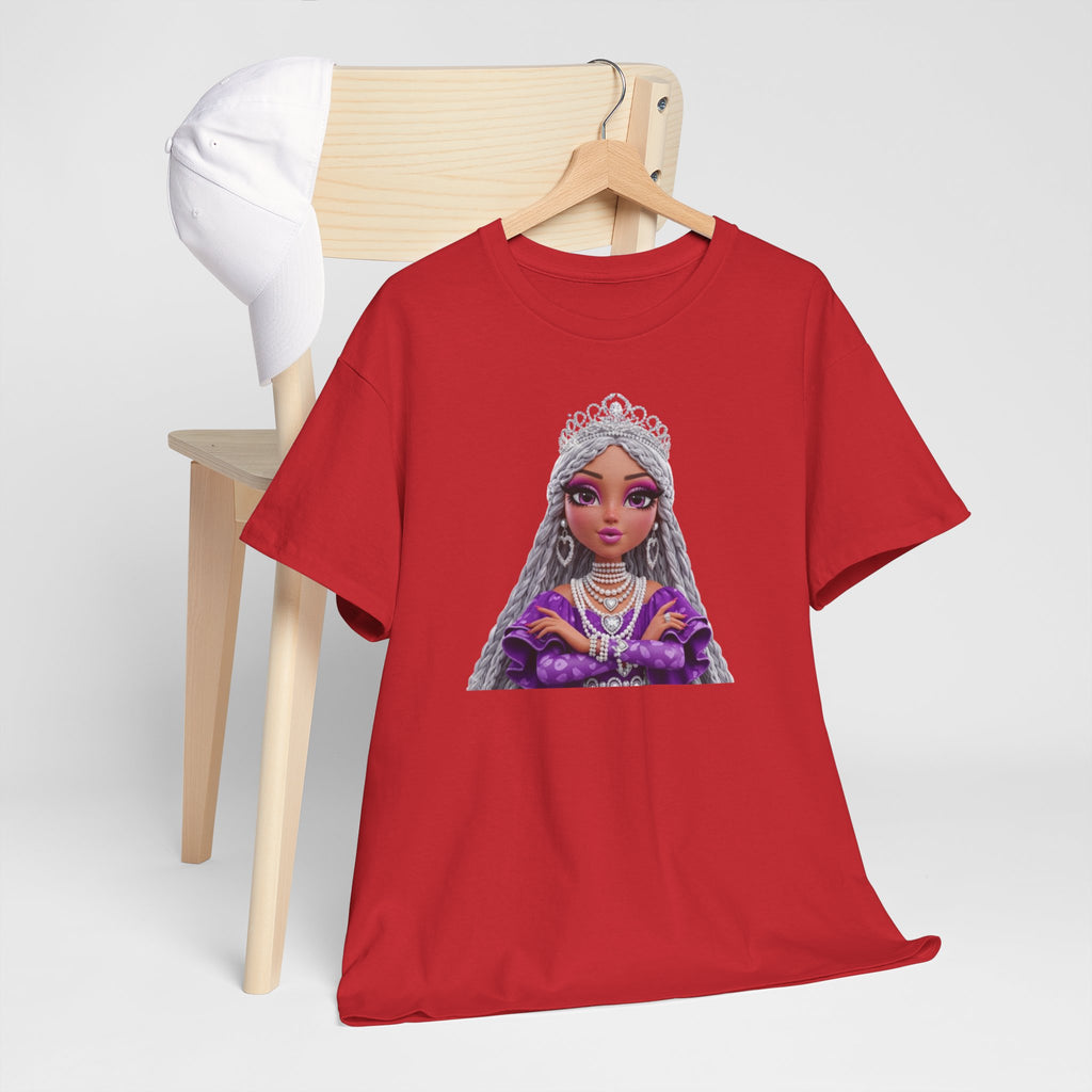 Queen Princess Portrait Tee — Purple Royalty Graphic T-Shirt