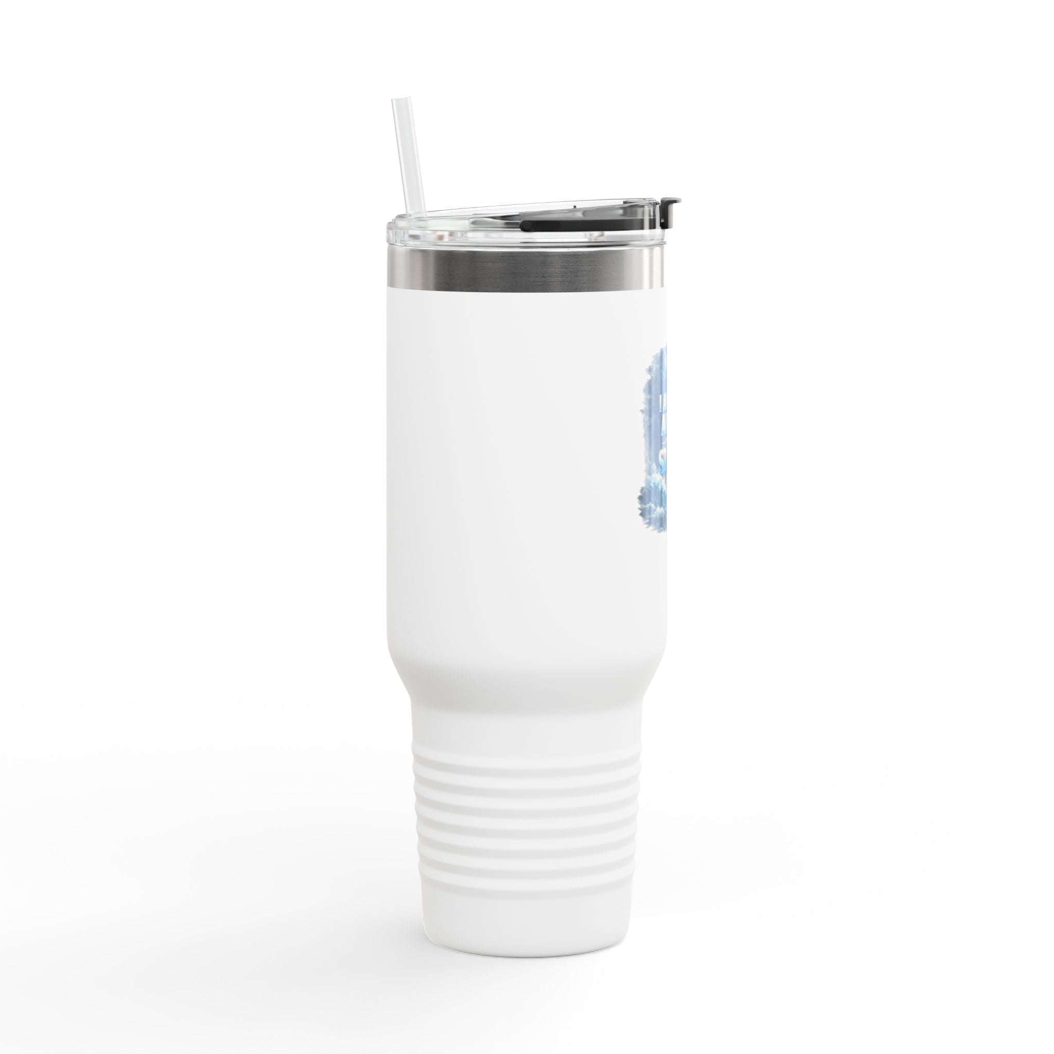 40oz Insulated Travel Mug – "I Am Not Alone In The Storm" Ocean Wave Design