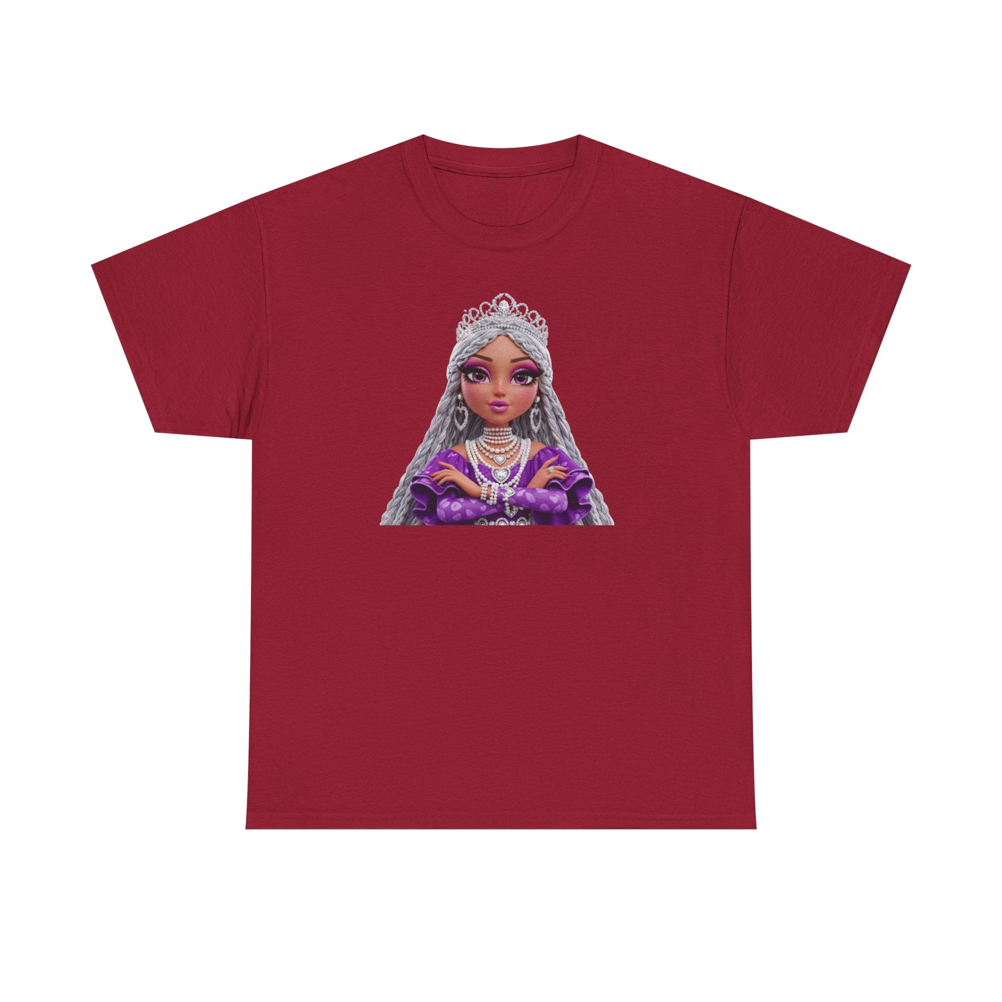 Queen Princess Portrait Tee — Purple Royalty Graphic T-Shirt