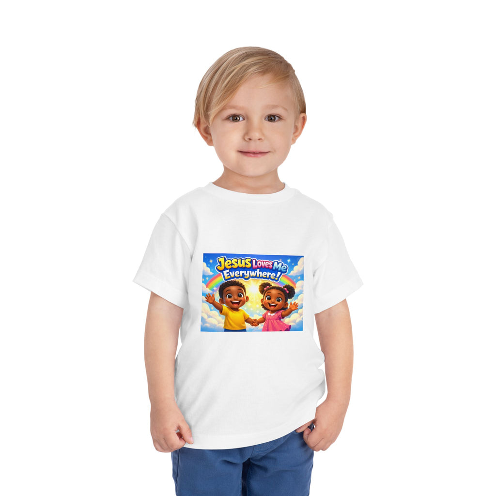 Toddler Tee — "Jesus Loves Me Everywhere" Christian Kids Shirt