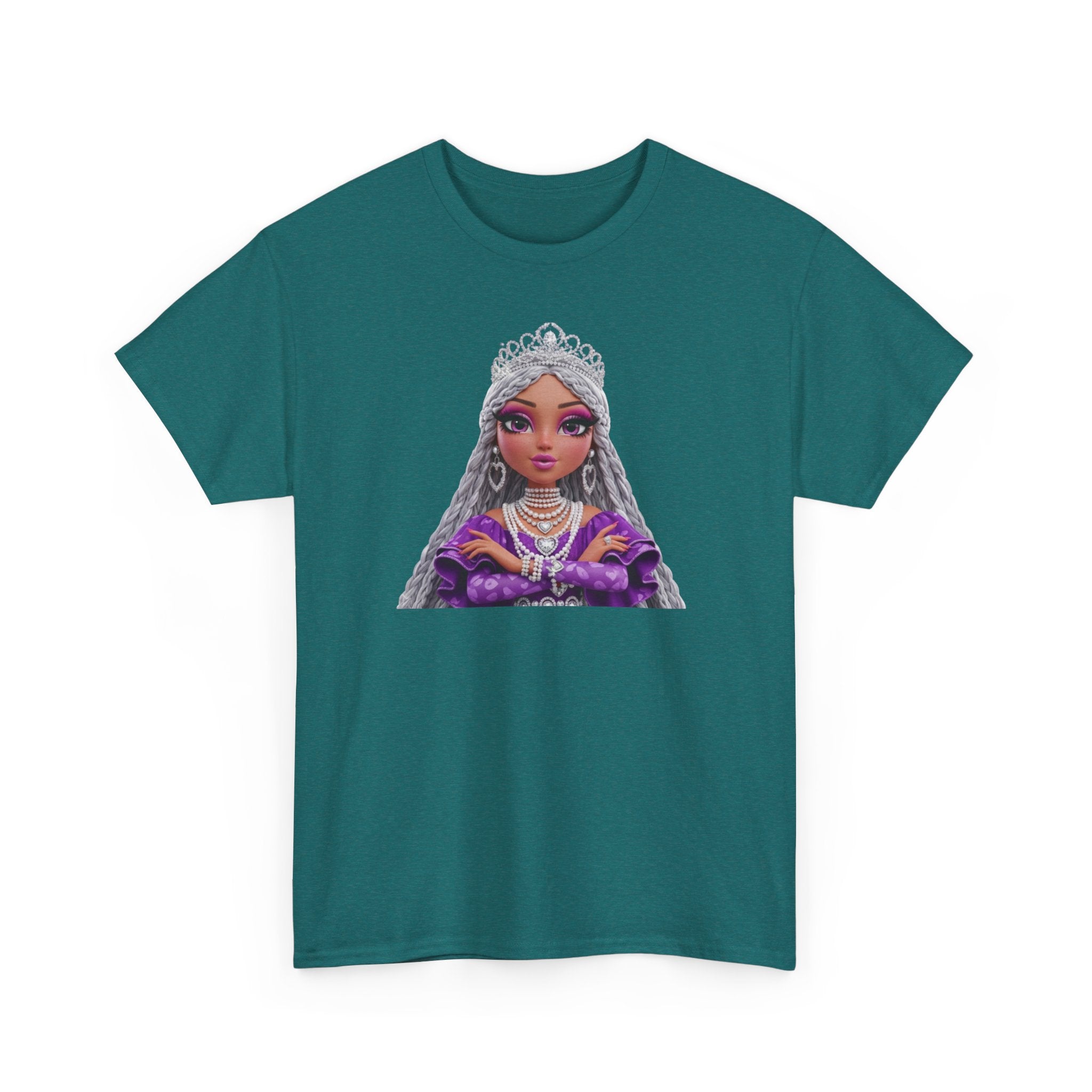 Queen Princess Portrait Tee — Purple Royalty Graphic T-Shirt