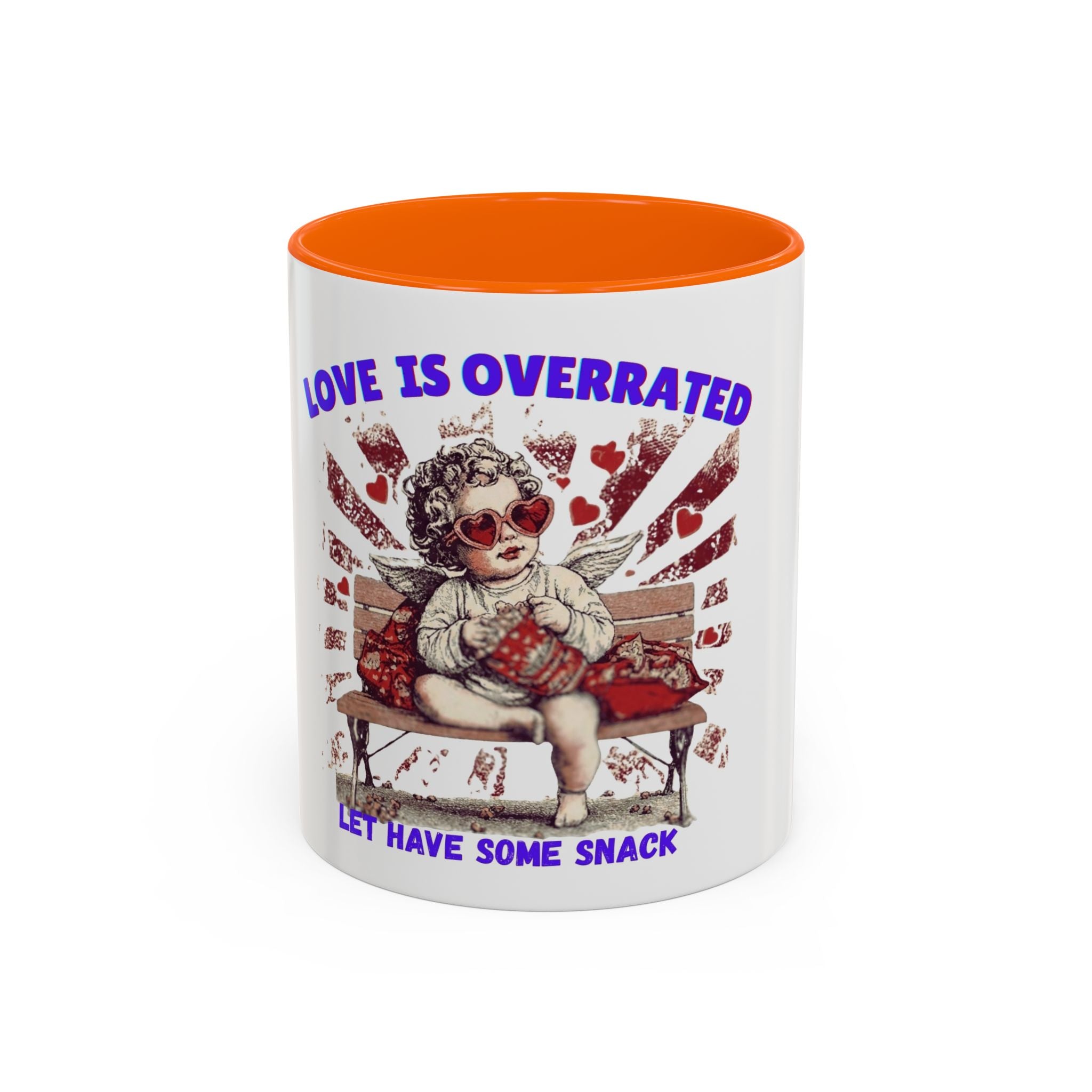 Coffee Mug — "Love Is Overrated, Let’s Have Some Snack" Funny Retro Grandma Novelty Mug