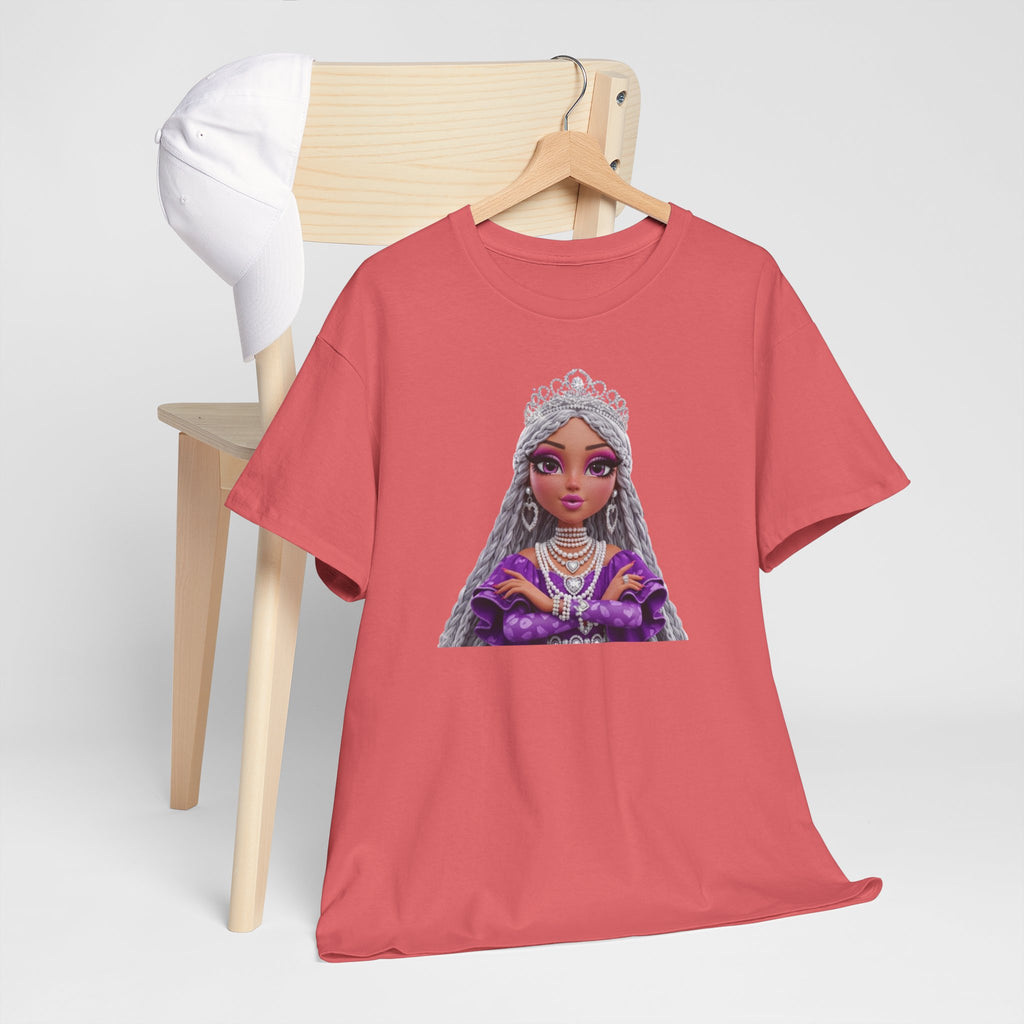 Queen Princess Portrait Tee — Purple Royalty Graphic T-Shirt