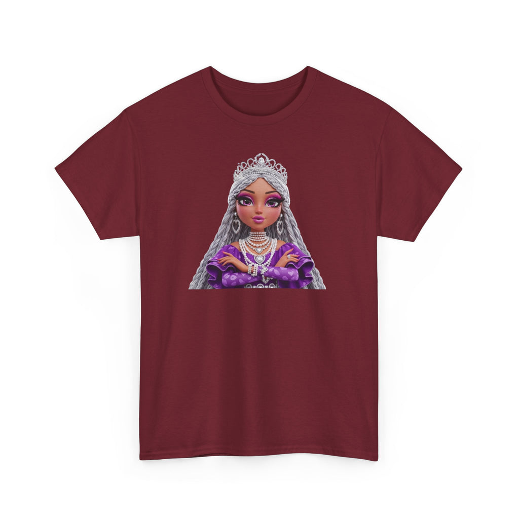 Queen Princess Portrait Tee — Purple Royalty Graphic T-Shirt