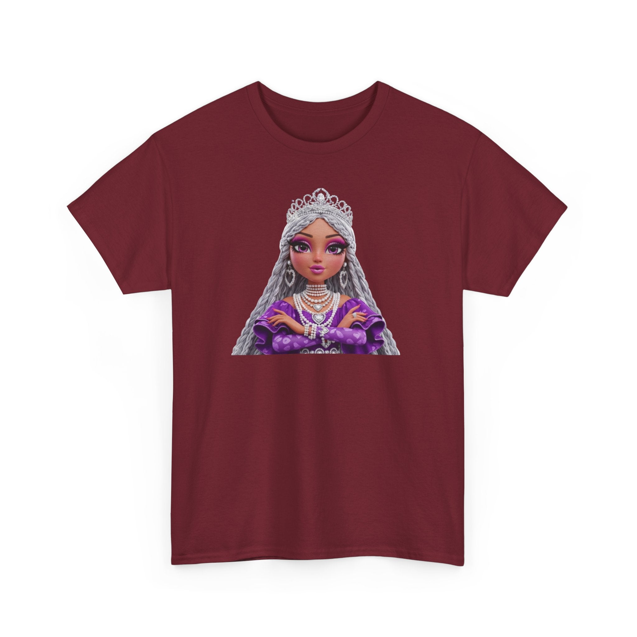 Queen Princess Portrait Tee — Purple Royalty Graphic T-Shirt