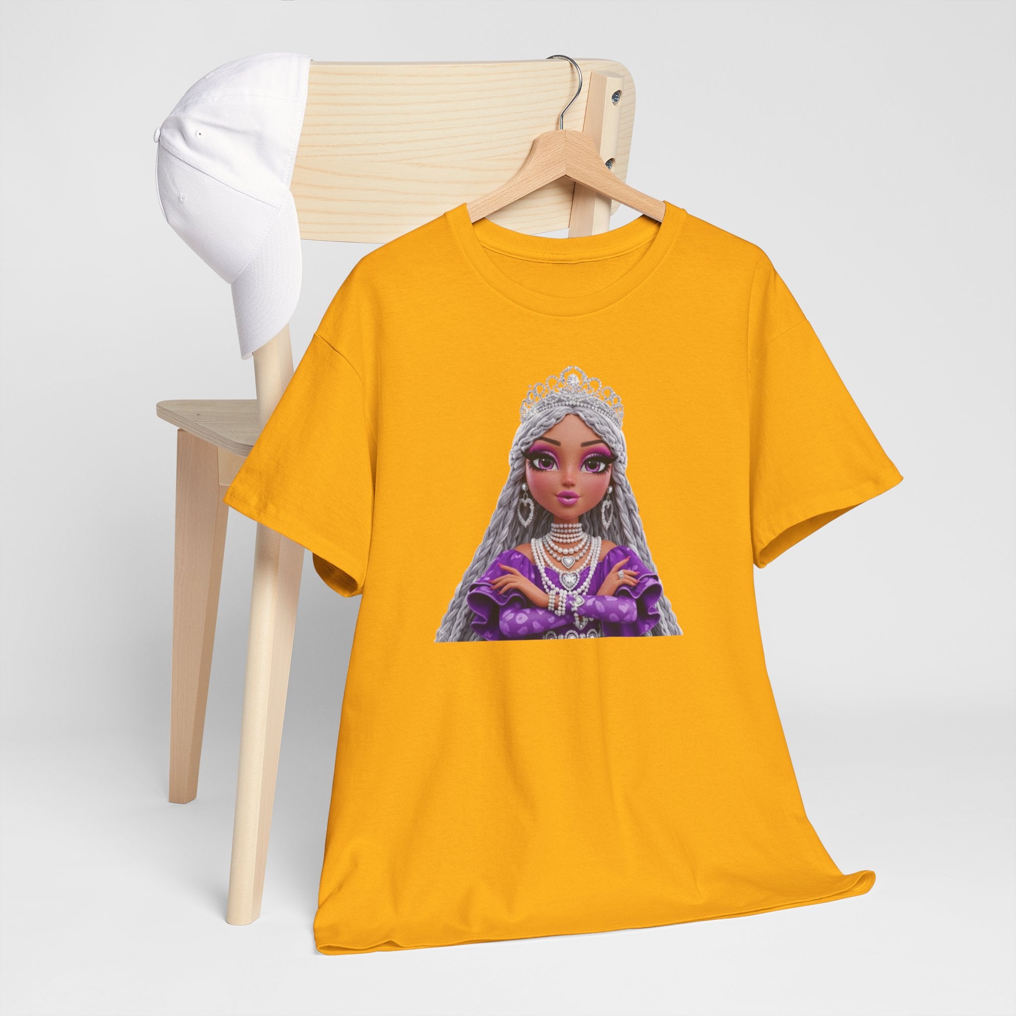 Queen Princess Portrait Tee — Purple Royalty Graphic T-Shirt